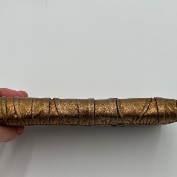 Prada Nappa Gaufre Gold Metallic Wallet - Picture 9 of 16